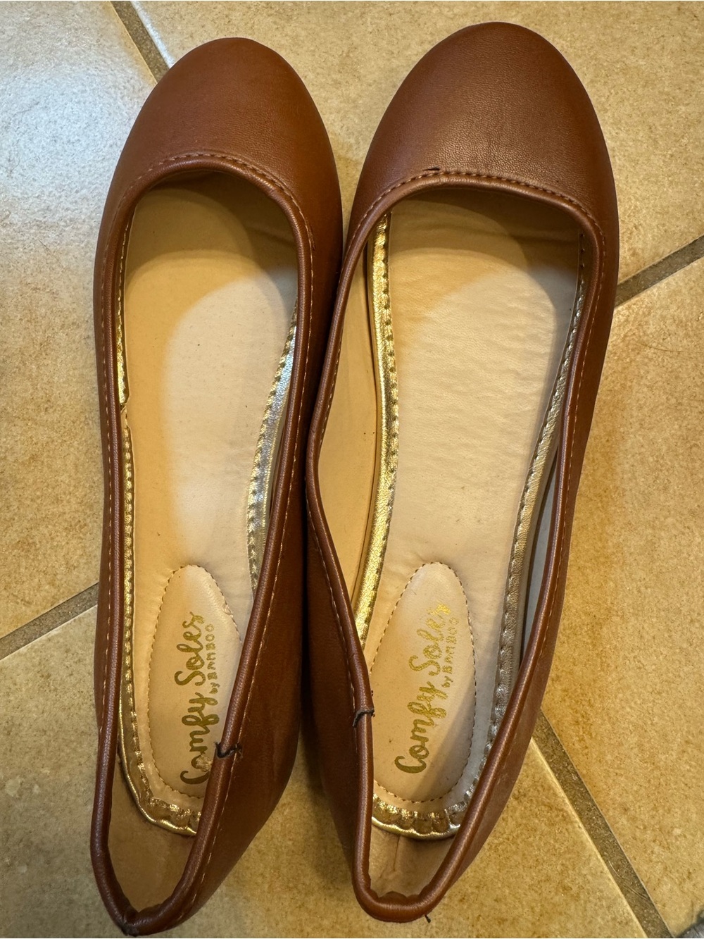 Women's Tan Ballet Flats — Smooth Everyday Loafers